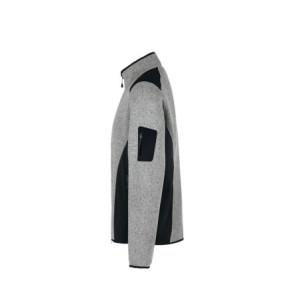 HAKRO Strickfleecejacke - grau meliert