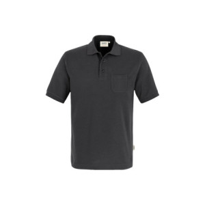 HAKRO Pocket-Poloshirt MIKRALINAR® - karbongrau