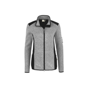 HAKRO Damen Strickfleecejacke - grau meliert