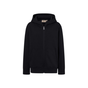 HAKRO Kinder Kapuzen-Sweatjacke Bio-Baumwolle - schwarz
